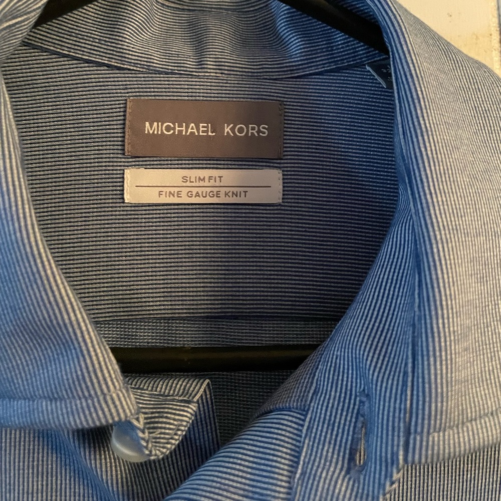 Michael Kors long sleeve button up slim fit 32 33 medium brand new never worn